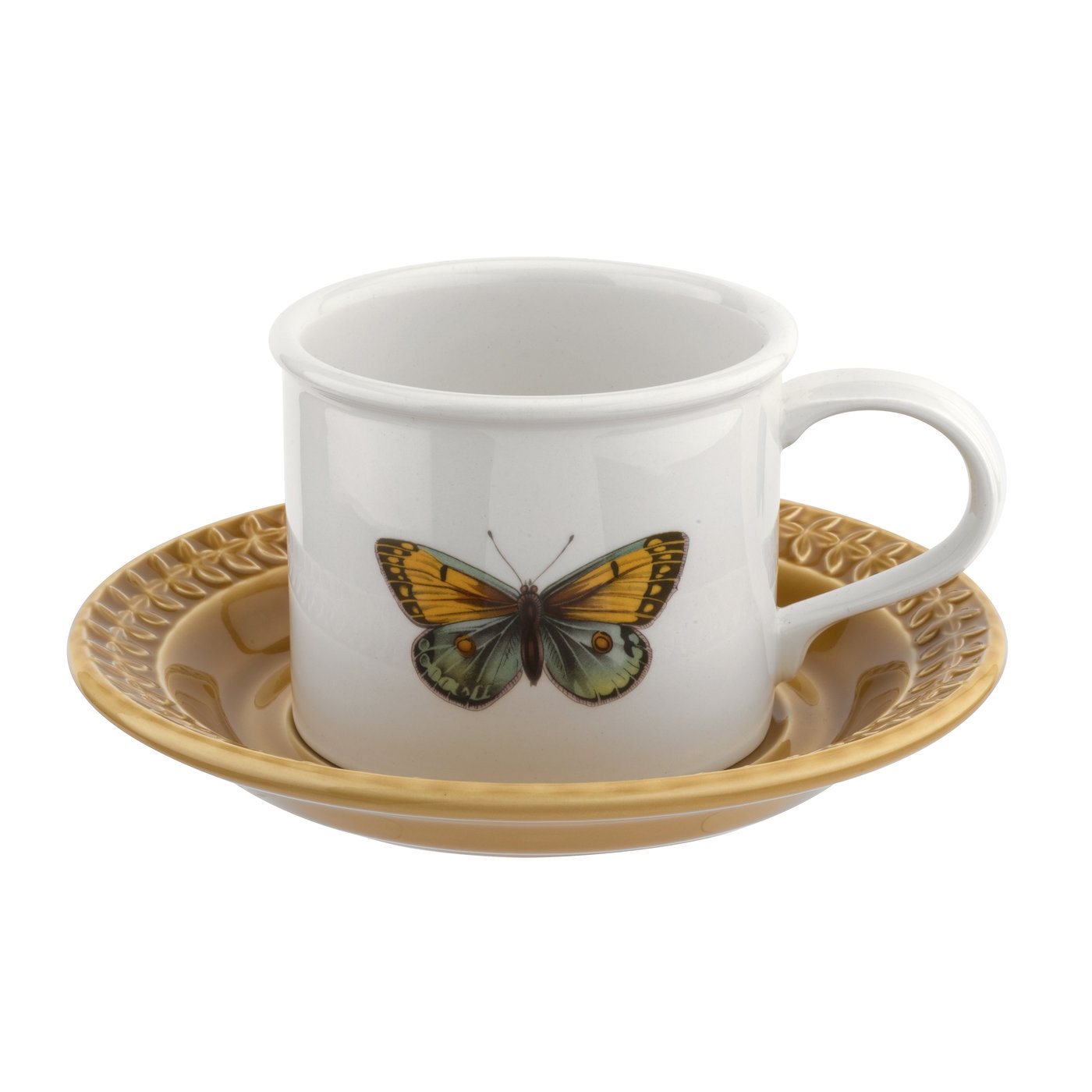 Botanic Garden Harmony Embossed Amber Breakfast Cup and Saucer image number null