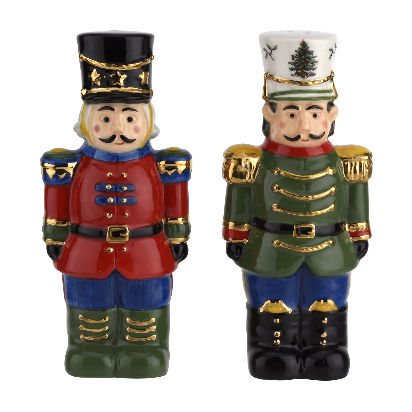 Christmas Tree 4.5 Inch Nutcracker Salt & Pepper Shakers image number null