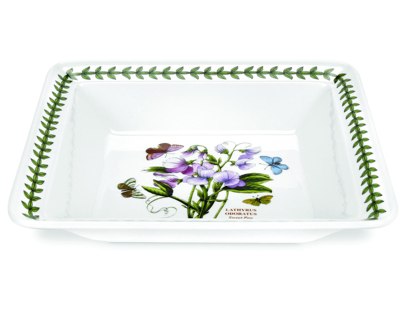 Botanic Garden 12 Inch Low Square Bowl, Sweet Pea image number null