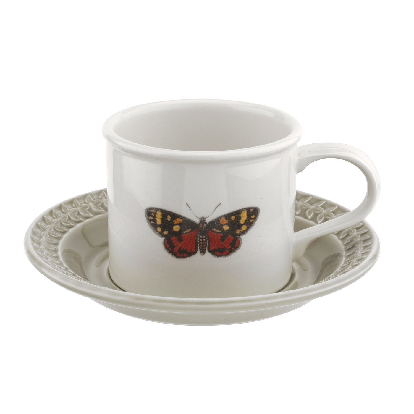 포트메리온 '보타닉 가든 하모니' BF머그 앤 컫받침 Portmeirion Botanic Garden Harmony Embossed Stone Breakfast Cup and Saucer