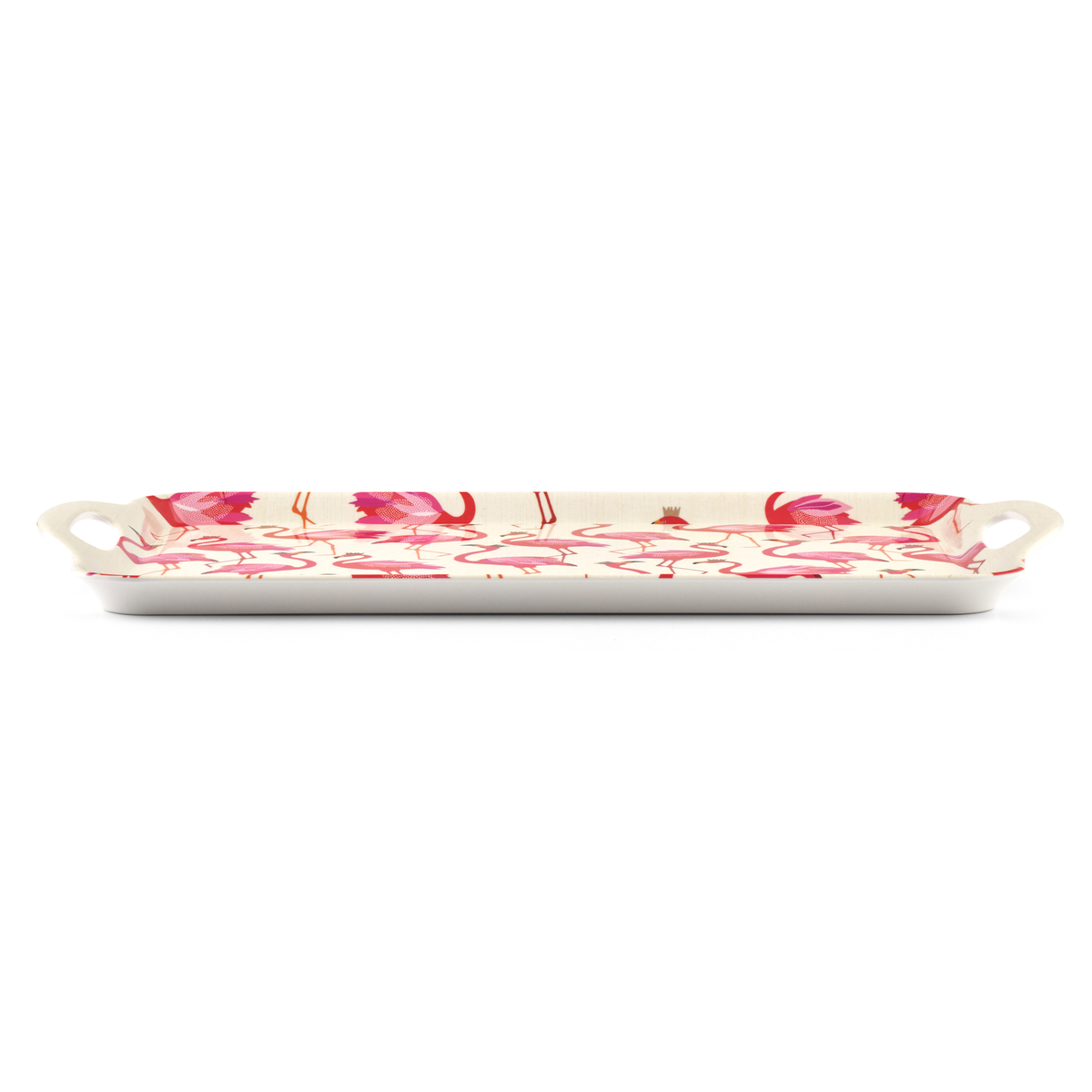 Sara Miller London Flamingo Melamine Handled Tray image number null